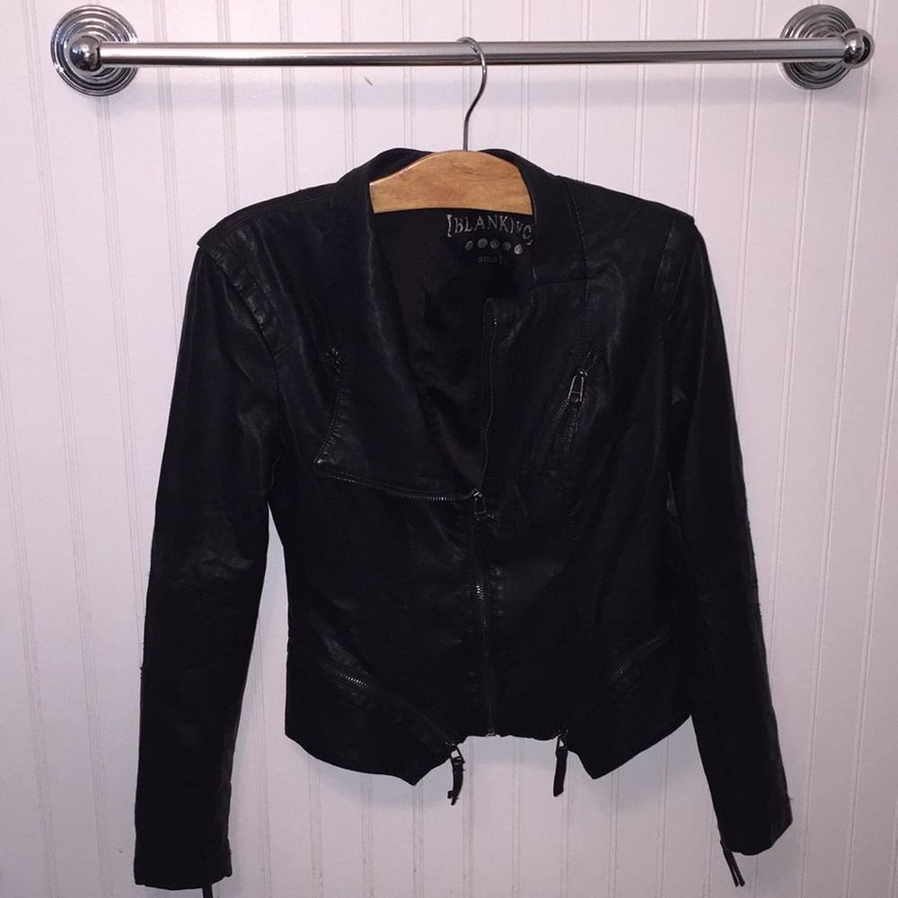 Black Moto faux leather jacket